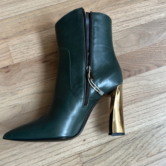 Icone Genuine Leather Green/Gold Ankle Boots size 8US 39EUR - Picture 9 of 9